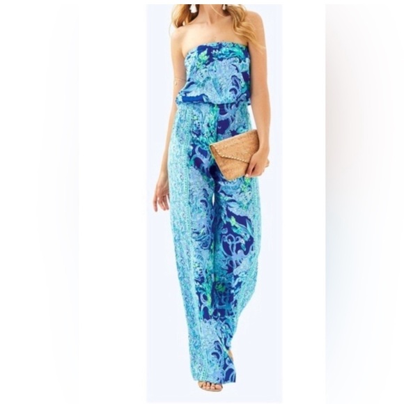 Lilly Pulitzer Dresses & Skirts - NWT Lilly Pulitzer Pim Jumpsuit Sea Sirens Size XS EUC